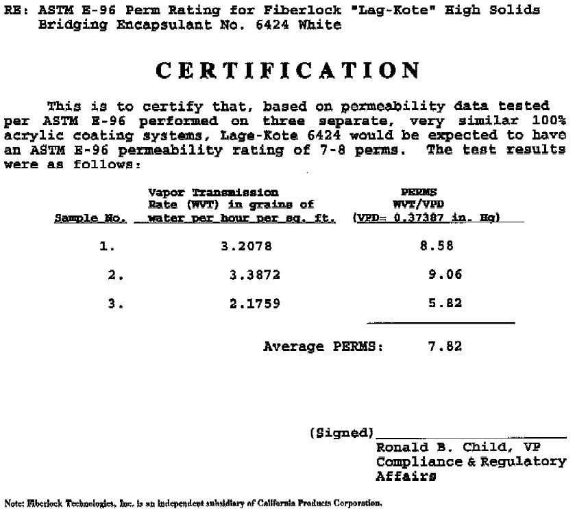 Does original LagKote have a perm rating?